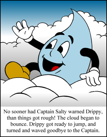 Drippy, the, Raindrops, raining, drops, waters, cycles, environments, children's books, childrens books, childrens stories, children's stories, clouds, oceans, weather seas, lakes, streams, creeks, rivers, mountains, adventures, science, evaporate, evaporation, evaporating, condense, condensation, condensing, precipitate, precipitation, precipitating, Joel, Kimball